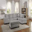 Repose-pieds 1pc capitonné en microfibre taupe moderne