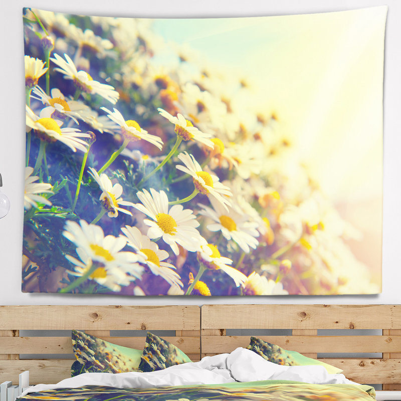 Tapisserie chamomiles floral, H 78 po x l 92 po