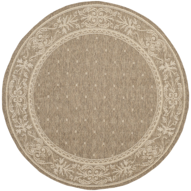 Claudinette Performance Abstract Indoor/Outdoor Area Rug, Round 7'1