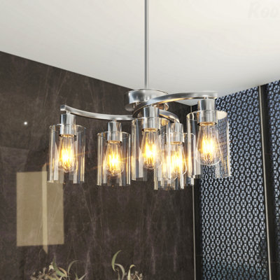 Chandelier - 6-Light Configuration, Brushed Nickel Finish