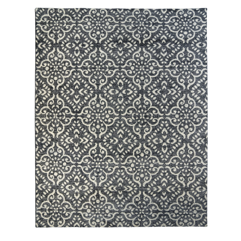 Tapis noir / blanc Gurdial, Rectangle 8 pi 10 po x 12 pi 5 po