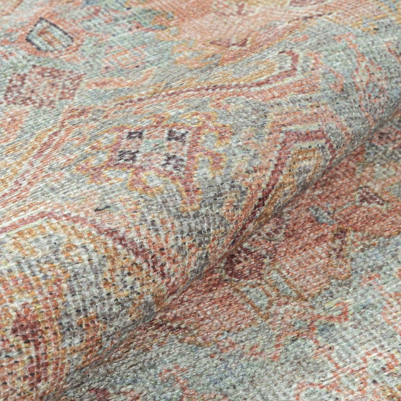 GLN Rugs Traditional Collection - Machine Washable Area Rug, Traditional Washable Rug, Non Slip Washable Rug, Low Pile Chenille Living Room Rug, Bedroom Rug, Kitchen Rug (Multicolor Rug)