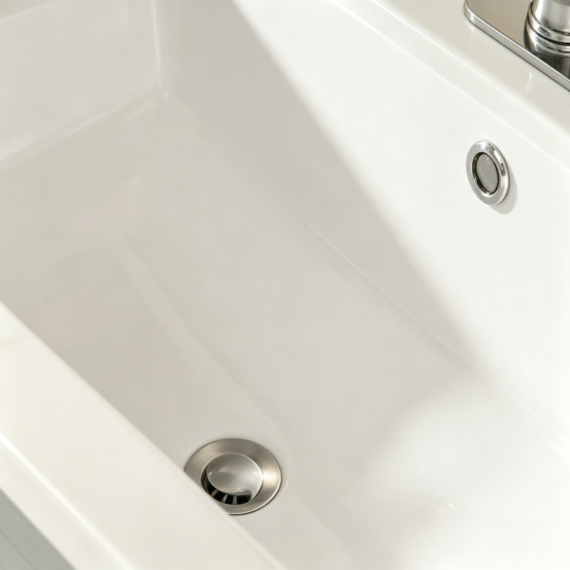 Lavabo de salle de bain rectangulaire encastré en céramique blanche 28 "x 14" avec trop-plein