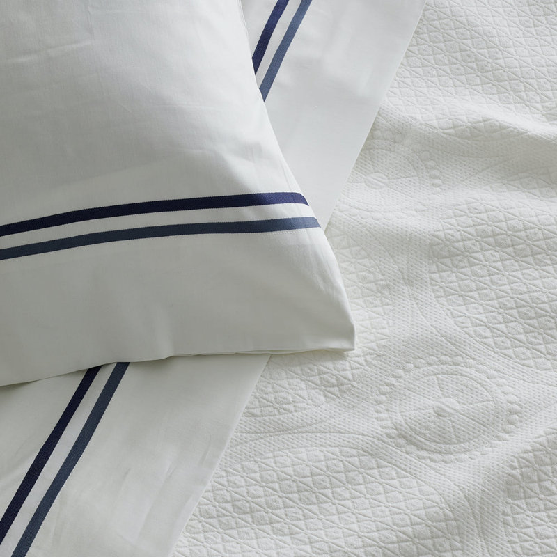 Ensemble de draps 100% coton The Met X Ann Gish, Bleu/Indigo, Ensemble de draps pour très grand lit