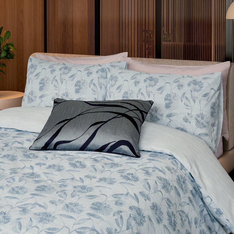 Kalea Cotton Floral Duvet Cover Set with Pillowcases Included, Single Duvet Cover + 1 Pillowcase, Green