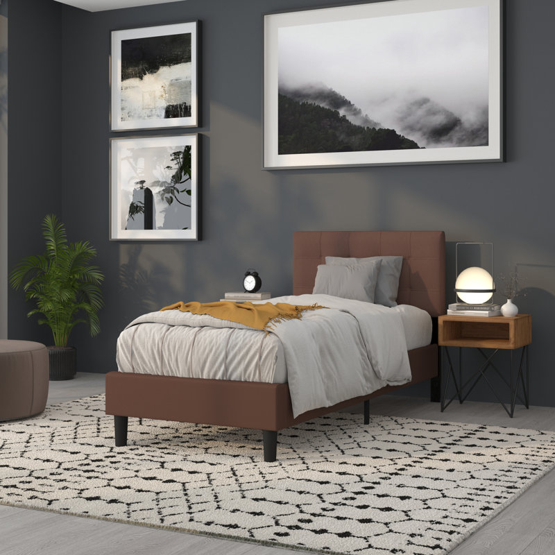 Ciriaca Quilted Tufted Upholstered Headboard, Dark Brown, Twin