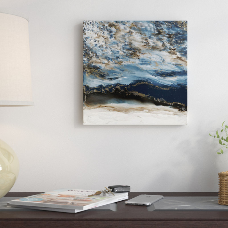 « minuit wave », impression sur toile, H 12 po x l 12 po x p 0,75 po, Toile tendue