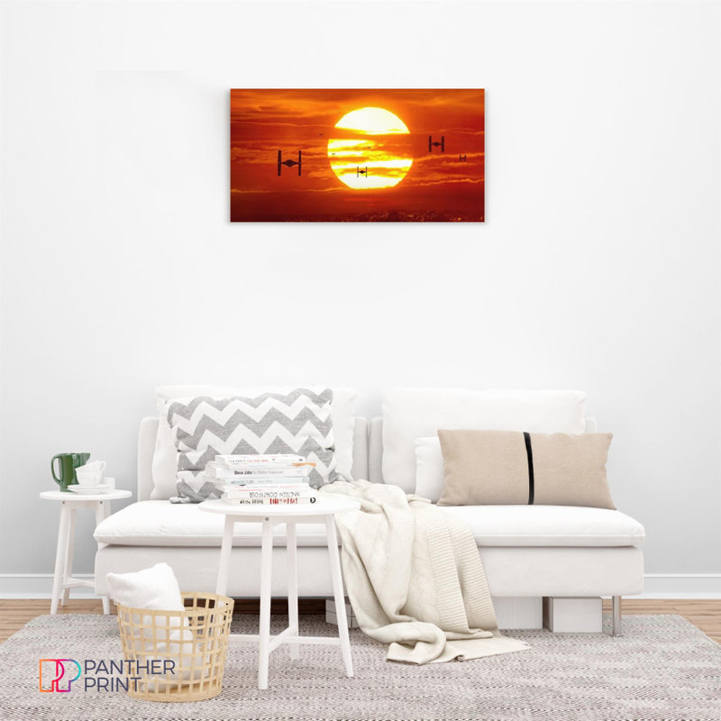 Fighter Planes In The Sunset - Wrapped Canvas Art Prints