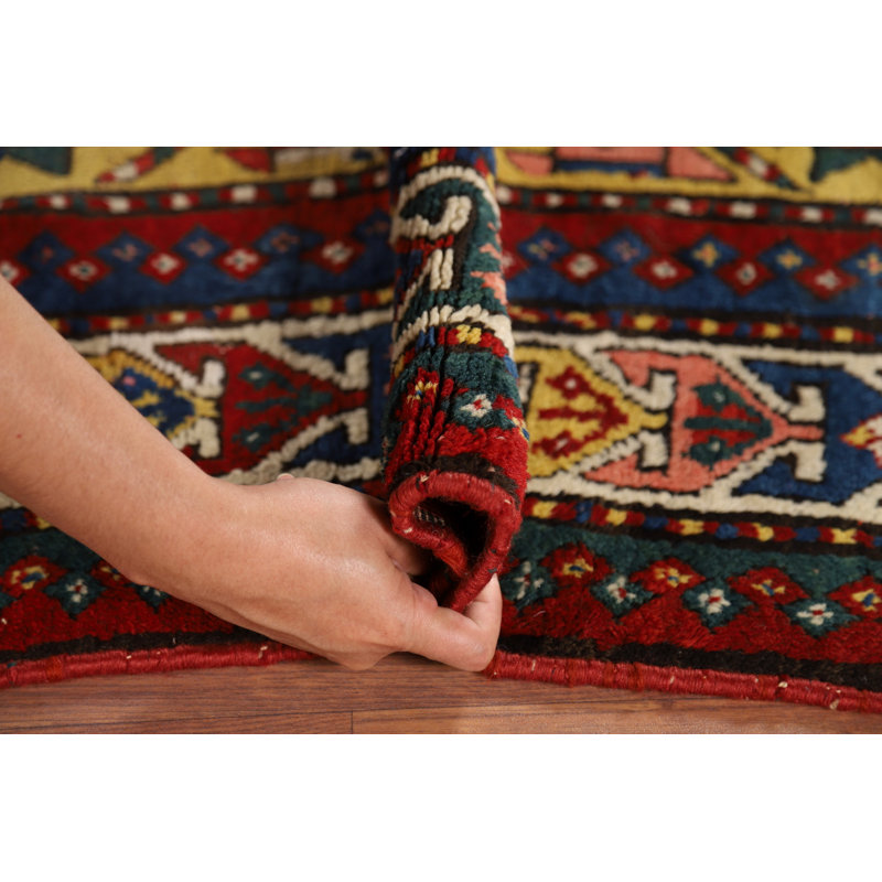 Pre-1900 Antique Kazak Vegetable Dye Rug
