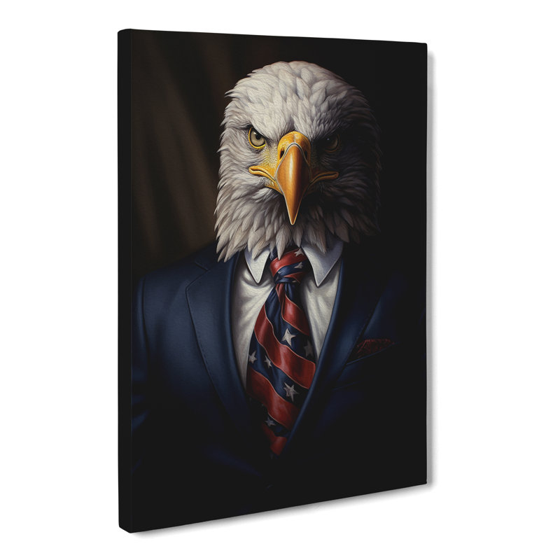 Eagle in a Suit Painting - Wrapped Canvas, 76cm H x 50cm W x 3cm D