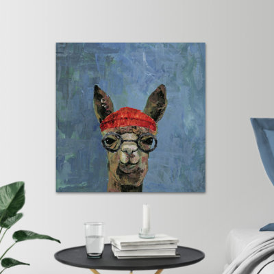 Hipster Llama II - Wrapped Canvas Print
