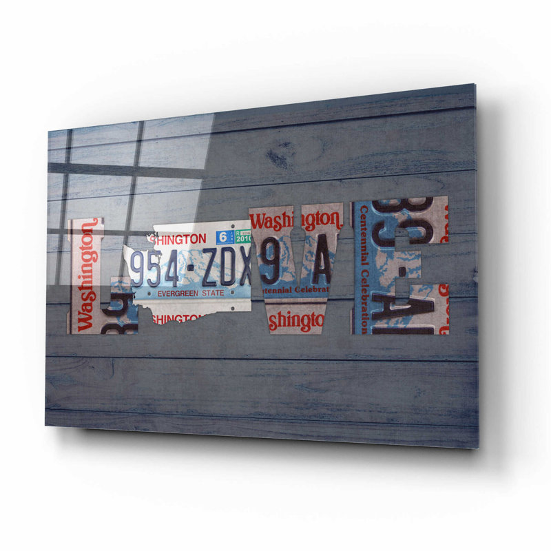 «WA State Love On» par Design Turnpike, art plastique, H 12 po x l 16 po x P 0,13 po