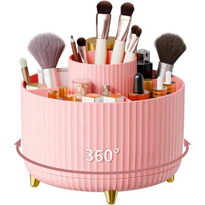 360° Rotate Makeup Brush Holder Organizer, Makeup Organizers Countertop, Makeup Organization And Skincare Storage For Vanity, Desktop, Bathroom