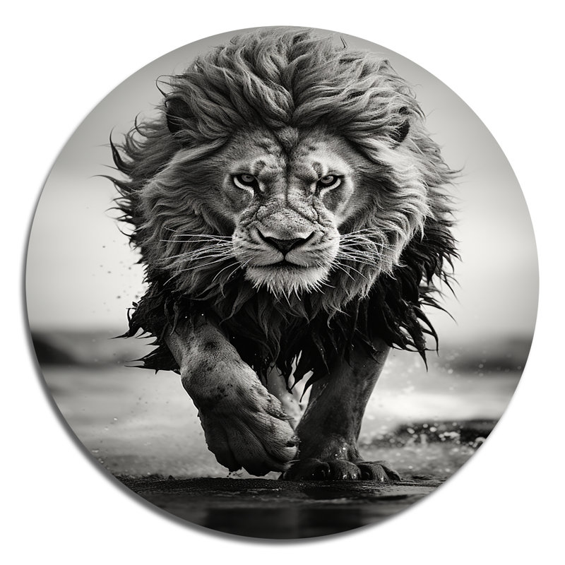 MIGEL - Art animalier rond en métal, H 36 po x l 36 po x P 1 po