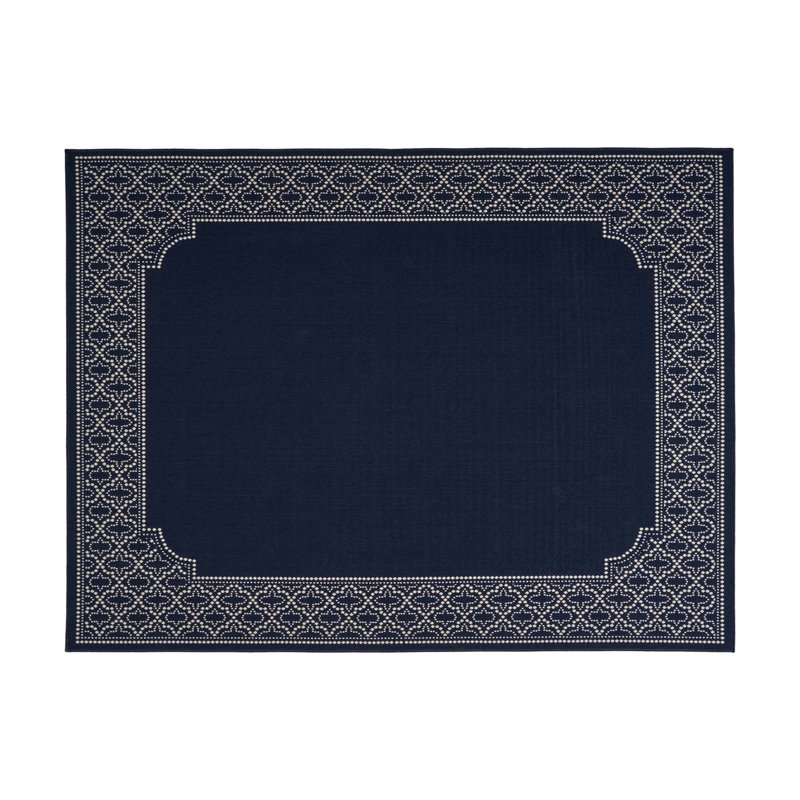 Navy Rectangle Polypropylene 7'10" X 10' Rug
