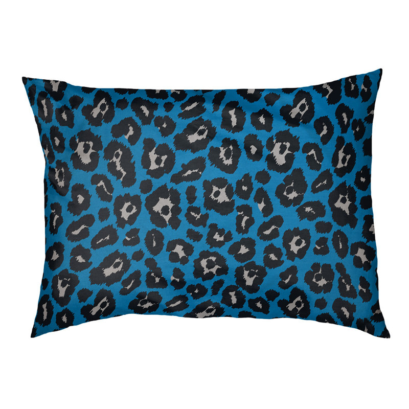Coussin d'extérieur Indianapolis, Petit (l 18 po x P 28 po x H 4 po), Bleu Carolina / argenté / noir