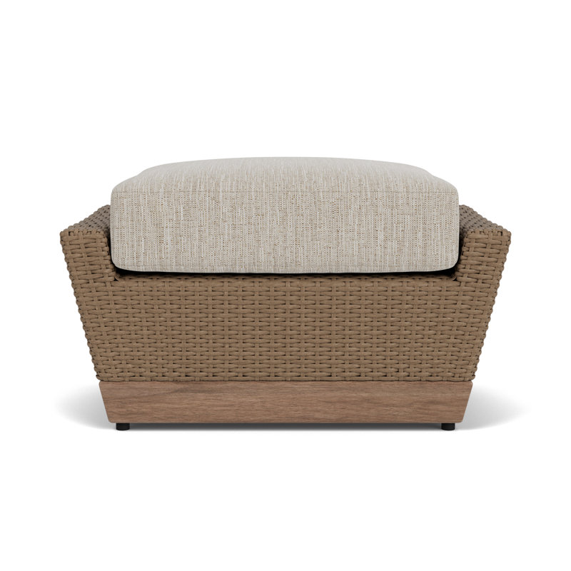 Charisma Rectangle Outdoor Ottoman Patio Ottoman, Friendly Flax
