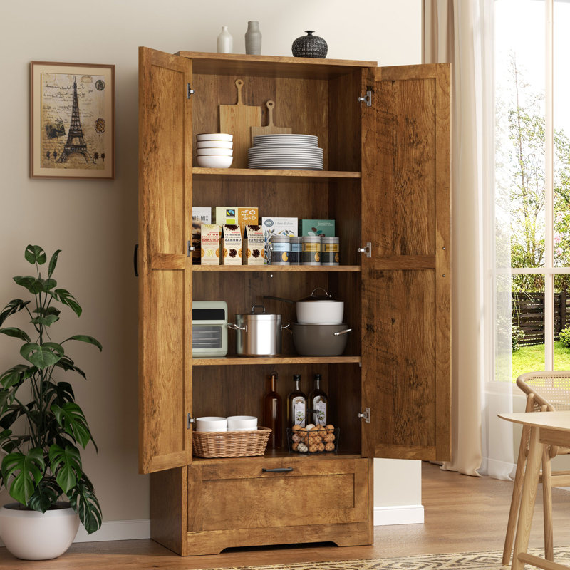 Denizard 65" Kitchen Pantry , Brown