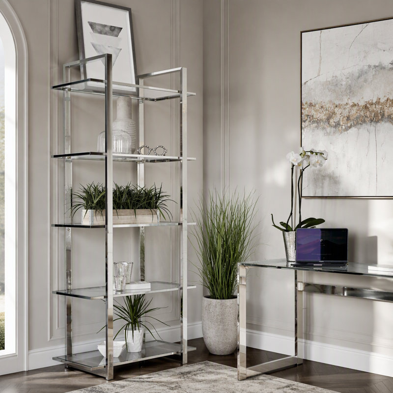 Colfax Clear 5-shelf Bookshelf