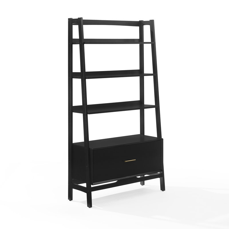 Bibliothèque étagère H 70,13 po x l 22,13 po Stiles, H 70 po x l 38 po x P 15 po, Noir mat