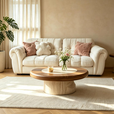 Table basse ronde moderne de 35,43 pouces en forme de champignon
