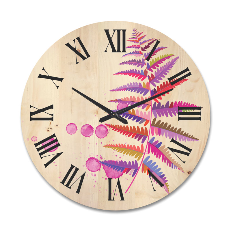 Horloge murale en fougère mauve, Grand