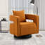 Fauteuils pivotants modernes, cuir bouclé caramel, piètement en métal, pour salon contemporain