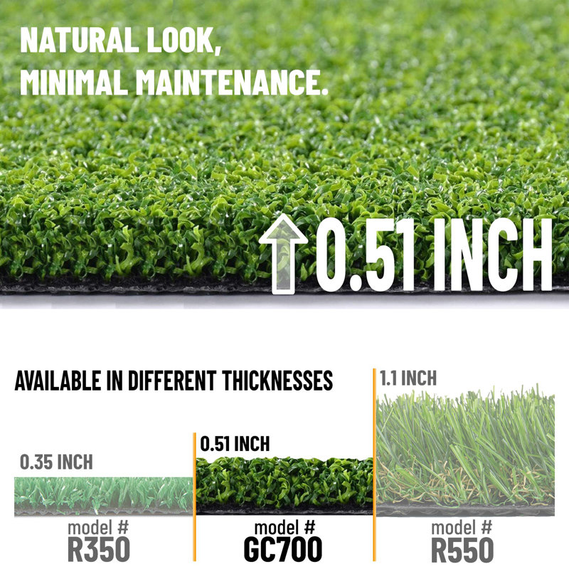 Green Artificial Grass Runner Rug with Rubber Backing