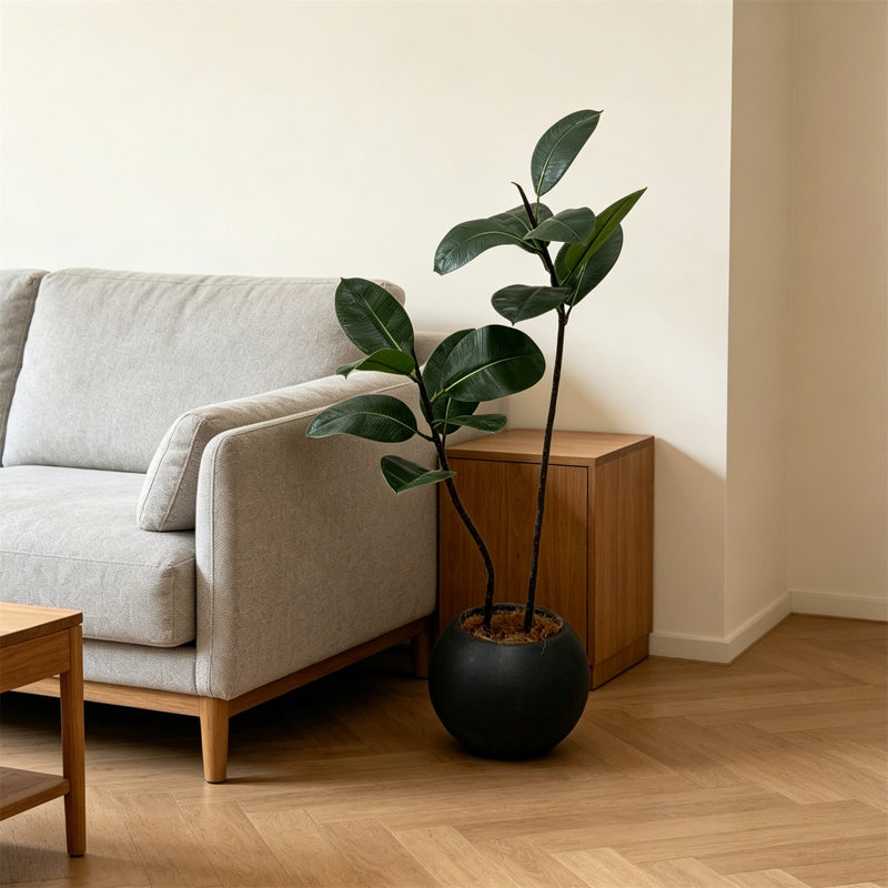 Plantes artificielles réalistes pour la décoration intérieure, Noir