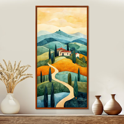 Green Orange Caelo II – Mediterranean Canvas Prints, Warm Framed Wall Art