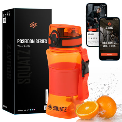 500 Ml. Sport Or Shake Water Bottle With Strainer - BPA Free, Blank Sleeve, Leak Proof And No Sweat Gym Bottle With Fruit Infuser Strainer (Orange)