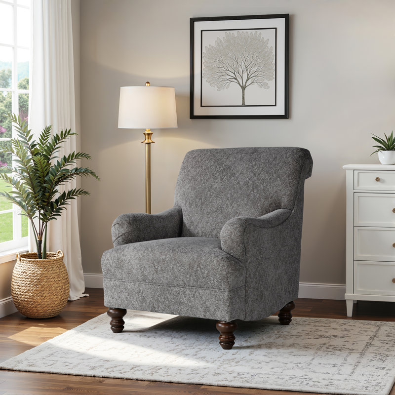 Fauteuil en polyester de 33,5 po de largeur Tylor, 100% polyester Sonic Ash