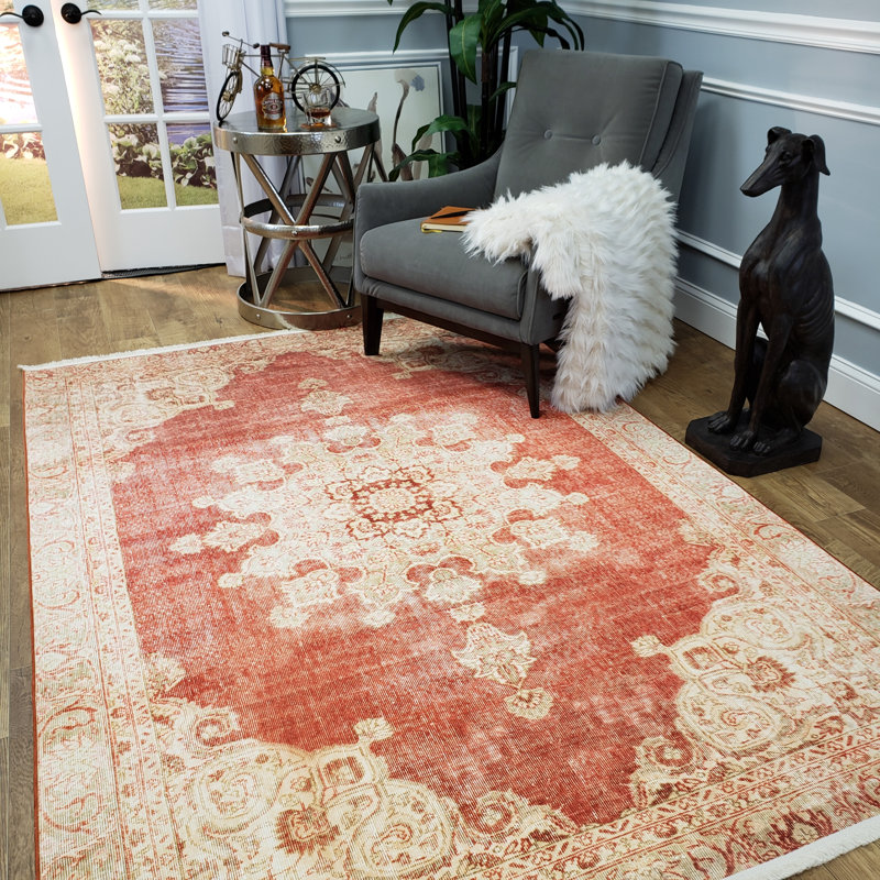 Covin Chenille Oriental Indoor Rug, Rectangle 5'3" x 7'7"