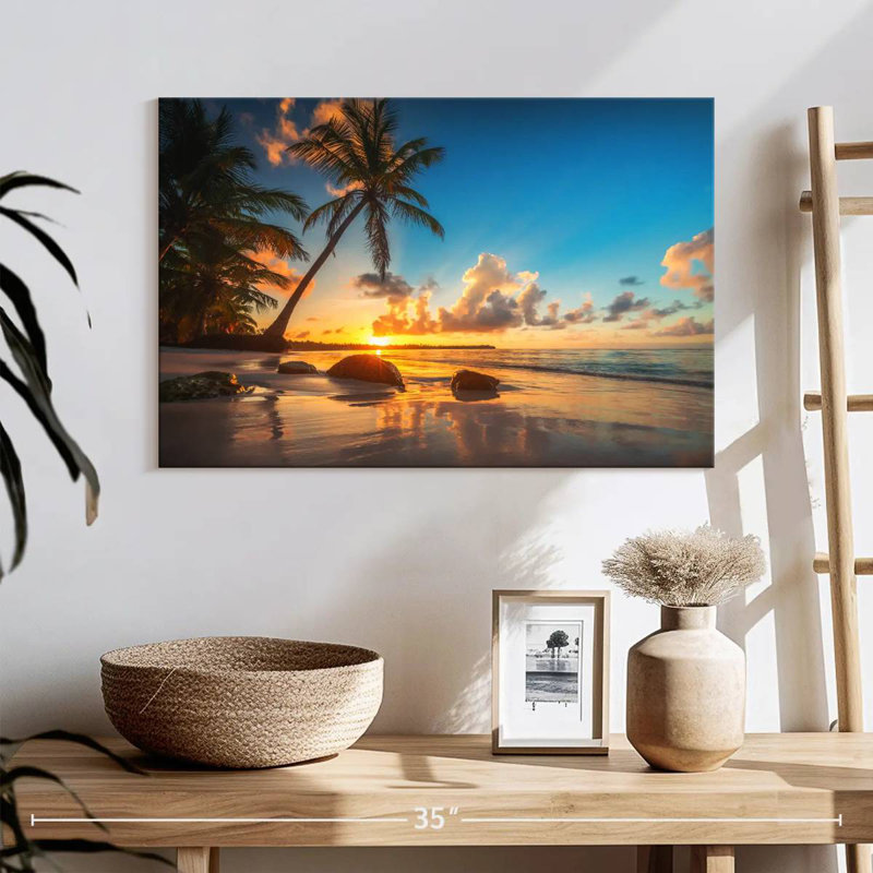 Coucher de soleil à Pointe Cana Gillard, H 16 po x l 24 po