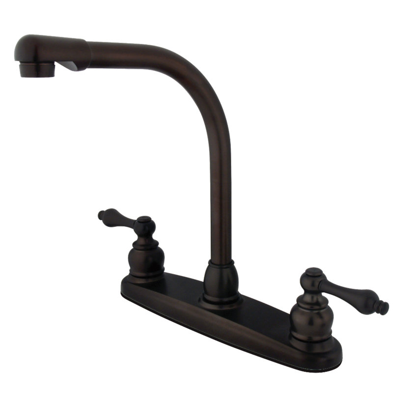 Victorian Centerset Double Handle Kitchen Faucet, Oil Rubbed Bronze, Without Spray