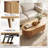 Lift Top Coffee Table with Storage, 40 Inch Modern Fluted Convertible Table with Hidden Compartments for Living Room, Natural Oak-1561644236