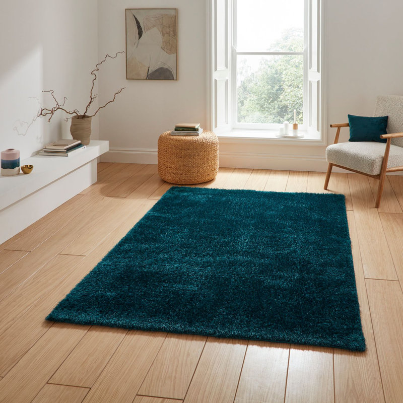 Lux Shaggy area rug Machine Woven Rectangle Dark Green, Rectangle 80 x 150cm
