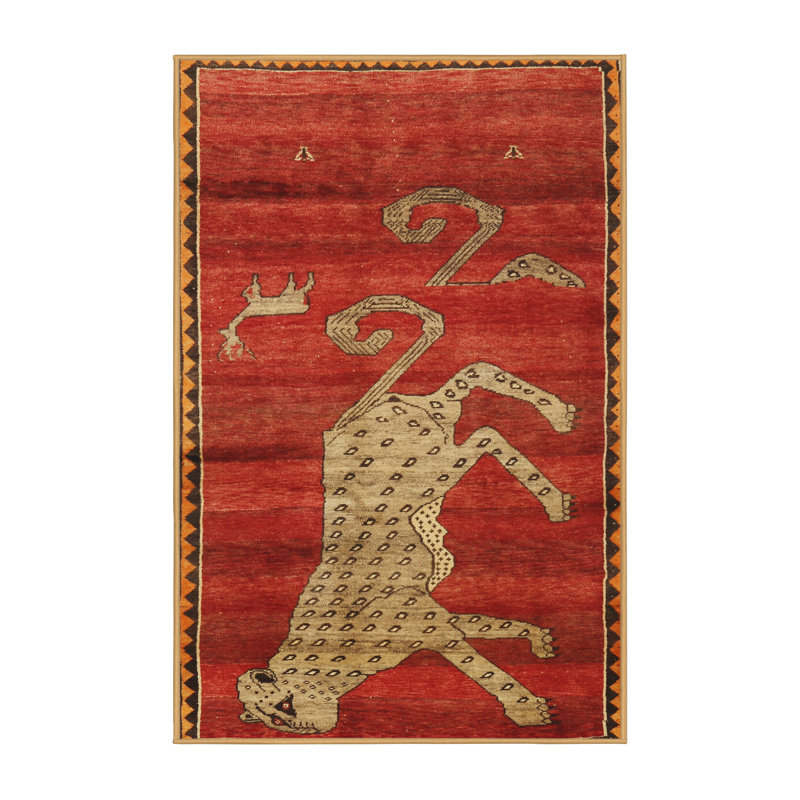 Tapis brun / rouge, Rectangle 5 pi x 7 pi