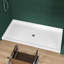 Base de douche simple à seuil bas avec drain central 72 po, L 72 po x l 36 po ADA, avec plateau de douche et base en acrylique antidérapant, plateau de douche blanc brillant avec ensemble de bonde, base de douche à bride de carrelage à 3 côtés intégrée pour alcôve à 3 parois Installation-128716679