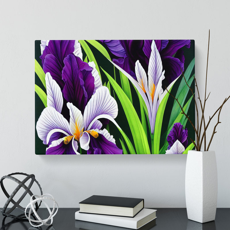 Modern Iris Flowers Vol.1 - Wrapped Canvas, 40cm H x 60cm W x 3cm D