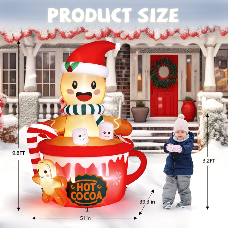 Tasse gonflable Gingerbread Man in Hot Cocoa