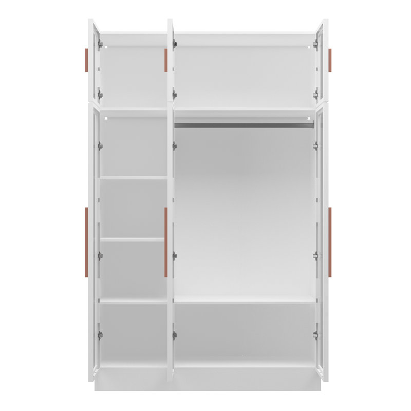 Armoire 6 portes avec armoire, Blanc