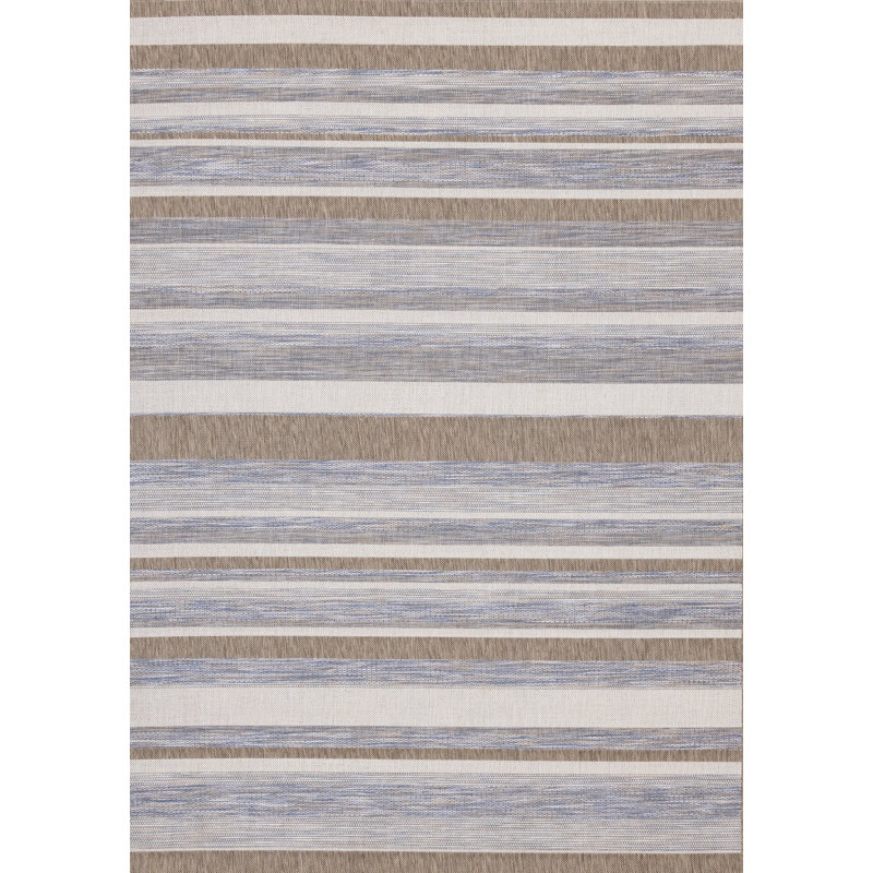 Tapis extérieur bleu tissé à plat Memphis, Rectangle 2 pi x 3 pi 7 po