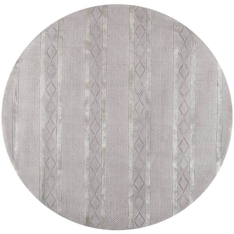 Bayswater Hand Tufted Wool Pile Geometric Rug, Round 6'