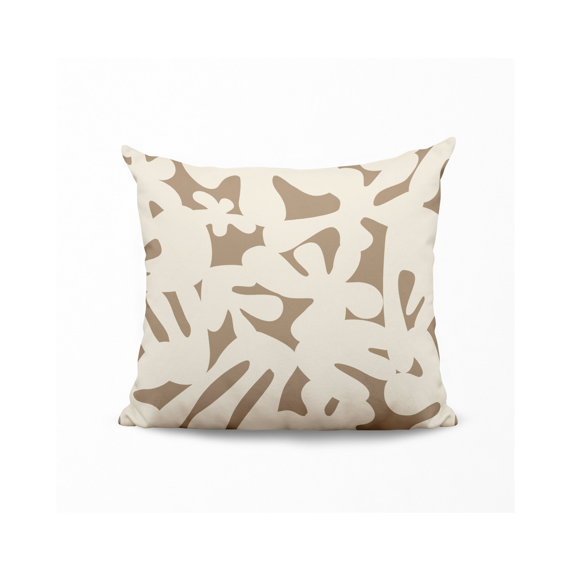 Lara Spun Polyester Indoor/Outdoor Throw Pillow, 15" x 15", Off White