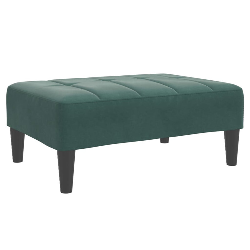 Ebern Designs Footstool 30.3"X21.7"X12.2", Velvet, Dark Green