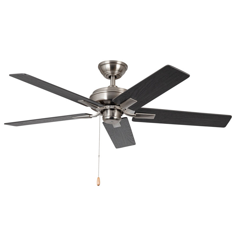 Ventilateur de plafond 52 po Erikson, Noir, Nickel brossé