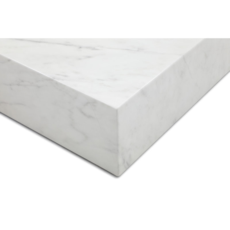 Table basse 55 po en marbre véritable blanc