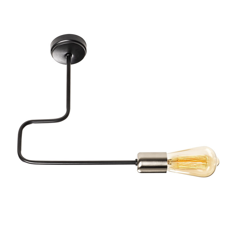 Luminaire suspendu à 1 lumière Dereham, Noir / nickel