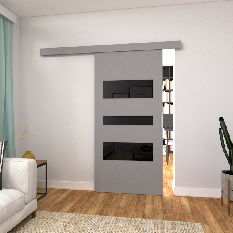 Ralphs Sliding Door Prefinished, 205cm H x 76cm W x 1.6cm D, Grey